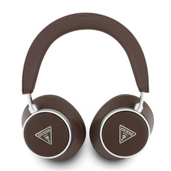 Sluchadla Guess Saffiano Triangle Logo ENC, hnedé0 