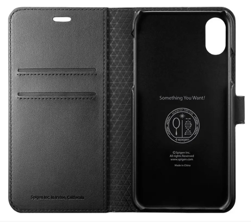 Puzdro iPhone X/XS Spigen Wallet Black