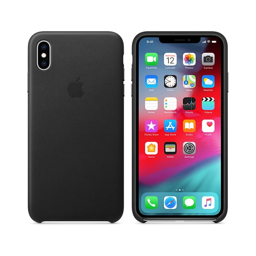 Puzdro iPhone XS Max Leather Case Black