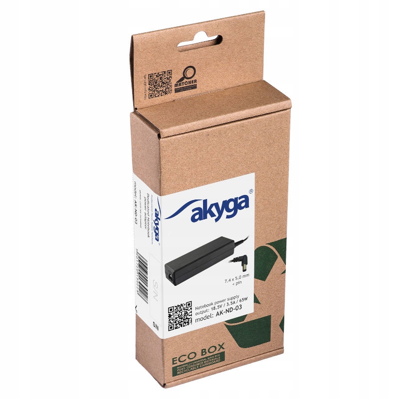 Adaptér Akyga 18.5V / 3.5A 65W 7.4 x 5.0 mm + pin1 