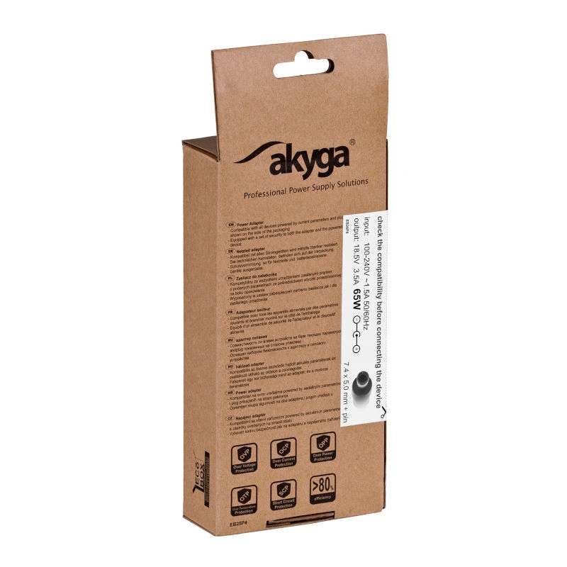 Adaptér Akyga 18.5V / 3.5A 65W 7.4 x 5.0 mm + pin2 