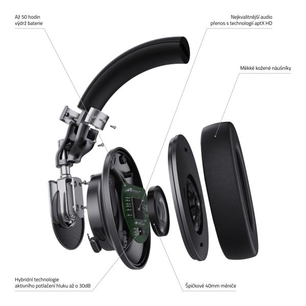 LAMAX HighComfort ANC náhlavní sluchátka s funkcí potlačení hluku 