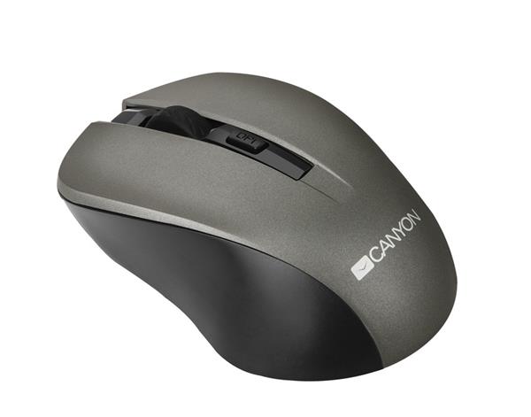 Canyon OnClick W01, Wireless optická myš USB, 800/1000/1200 dpi, šedo-čierna 