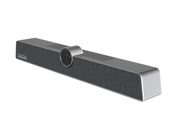 Prestigio Solutions VCS Collaboration Bar Alpha: UHD, 12MP, 6 mic, 12m (Range), Connection via USB Type-C or AUX 