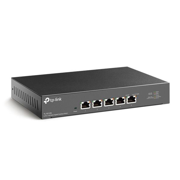 TP-LINK "5-Port 10G Multi-Gigabit Desktop SwitchPORT: 5× 10G RJ45 PortsSPEC: Desktop Steel CaseFEATURE: Plug and Play 