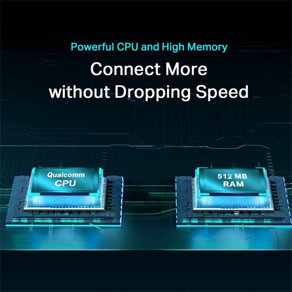 TP-LINK "AX3000 Dual-Band Wi-Fi 6 RouterSPEED: 574 Mbps at 2.4 GHz + 2402 Mbps at 5 GHz SPEC: 4× Antennas, 1× Gigabit  