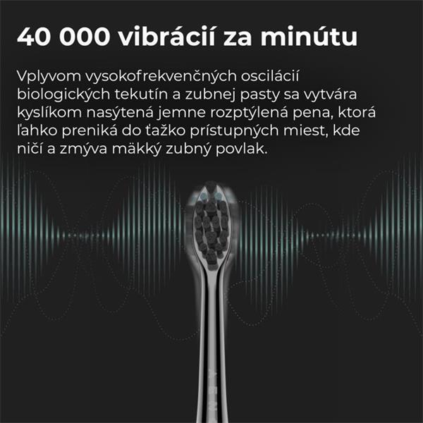 AENO sonická zubná kefka DB6, Čierna, 2 hlavice kefky, DUPONT, 40000 rpm, 5 módov 