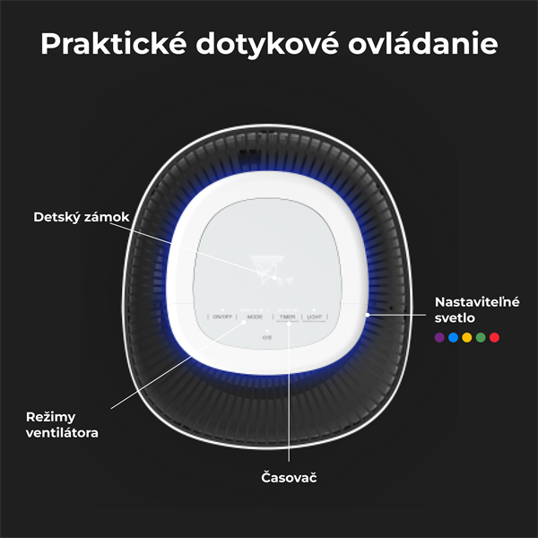 AENO Čistička vzduchu AP1S - SMART,60 m2, CADR 450 m3/h, CARBON & HEPA H13, UV lampa, WIFI 