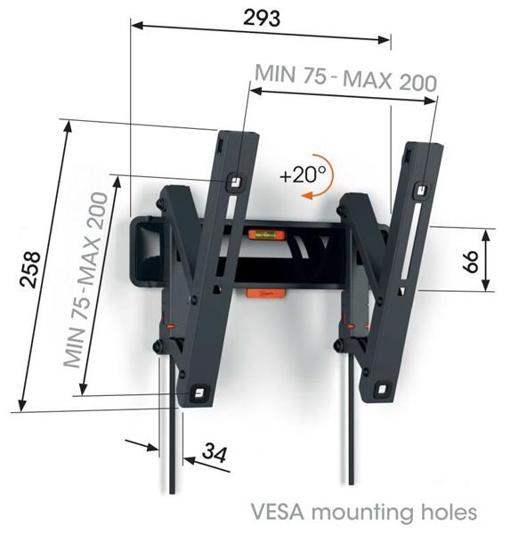 Vogels COMFORT TVM3213 TV držiak s náklonom S pre TV 19-43" 