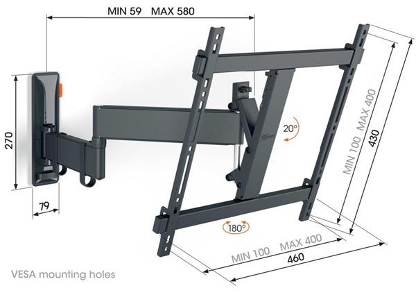 Vogels COMFORT TVM3443 TV rameno 3 kĺby M pre TV 32-65" 