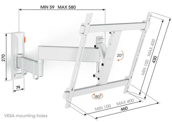 Vogels COMFORT TVM3443W TV rameno 3 kĺby M pre TV 32-65" 