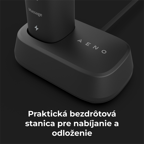 AENO sonická zubná kefka DB4, Čierna, 4 hlavice kefky + cestovne puzdro, DUPONT, 40000 rpm, 3 mody 