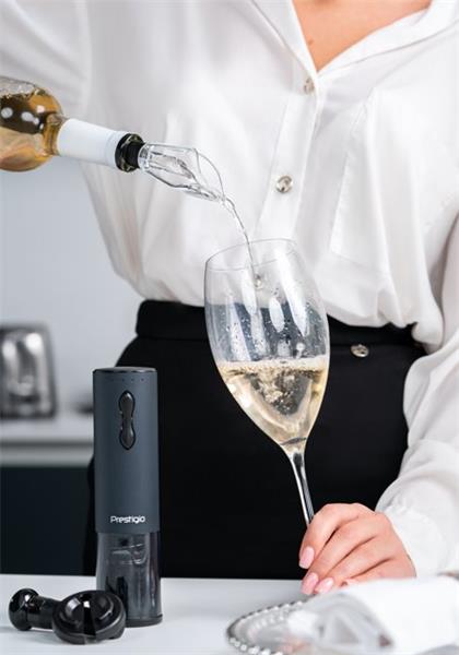 Prestigio Bolsena, automatický otvárač vína, otvorí až 80 fliaš na jedno nabitie 