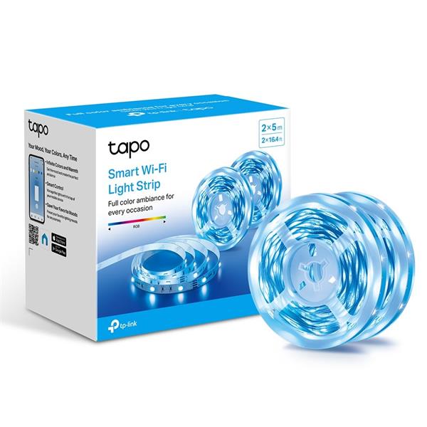 TP-LINK "Smart Light Strip, MulticolorSPEC: 2.4 GHz Wi-Fi, 802.11b/g/n, two 16.4 ft/5m RGB LED light strips, 12V/1.5A p 