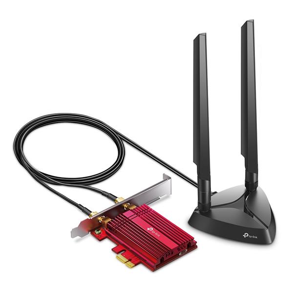 AXE5400  Tri-Band Wi-Fi 6E Bluetooth PCI Express Adapter
SPEED: 2402 Mbps at 6 GHz + 2402 Mbps at 5 GHz + 574 Mbps at 2 