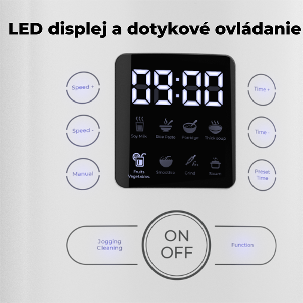 AENO Mixér s polievkovarom a naparovacím nadstavcom TB1, 800W,1,75l, 8 progr, 9 rýchlosti, LED display 