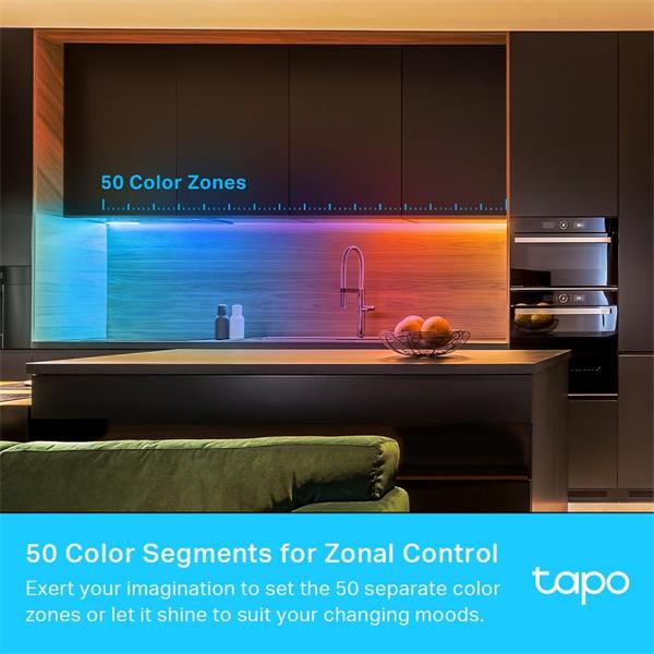 TP-LINK "Smart Light Strip, MulticolorSPEC: 2.4 GHz Wi-Fi, 802.11b/g/n, two 16.4 ft/5m RGBW+IC LED light strips, 2000lm 