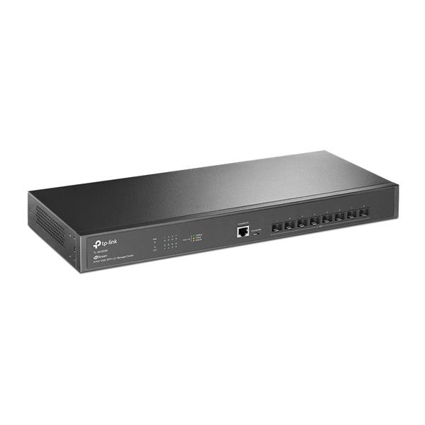Omada 8-Port 10GE SFP+ L2+ Managed Switch PORT: 8× 10G SFP+ Slots, RJ45/Micro-USB Console Port SPEC: 1U 19-inch Rack-mou 