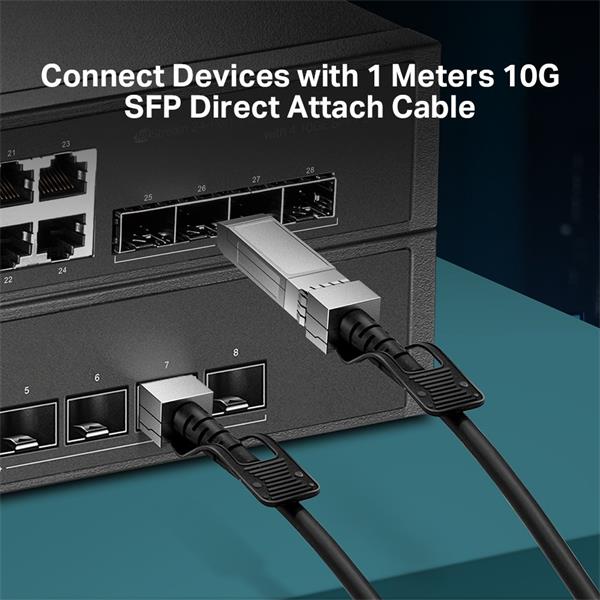 Omada 1M Direct Attach SFP+ Cable for 10 Gigabit Connections SPEC: Up to 1 m Distance 
