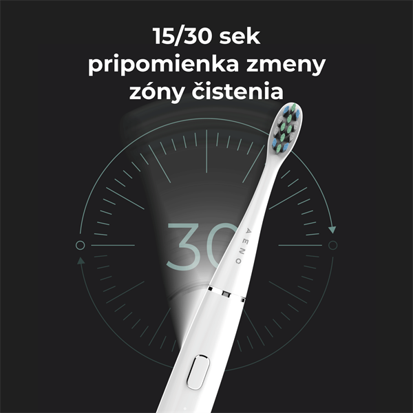 AENO Sonická zubná kefka DB1S,Biela,4 módy+smart,bezdrôtové nabíjanie,46000 ot/min,90 dní bez nabíjania, IPX7,3 hl 