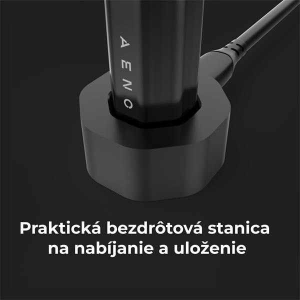 AENO sonická zubná kefka DB2S, Cierna, 4 módy+smart,bezdrôtové nabíjanie,46000 ot/min,90 dní bez nabíjania, IPX7,3 hl 