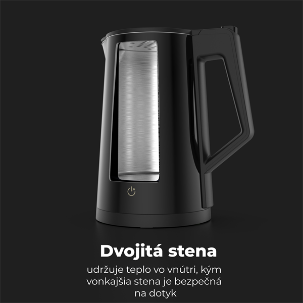 AENO Rychlovarná smart kanvica EK7S - 1850-2200W,1,7 l,Strix,dvojité steny,regulácia teploty,WiFi, LEDdisplej,auto vyp 