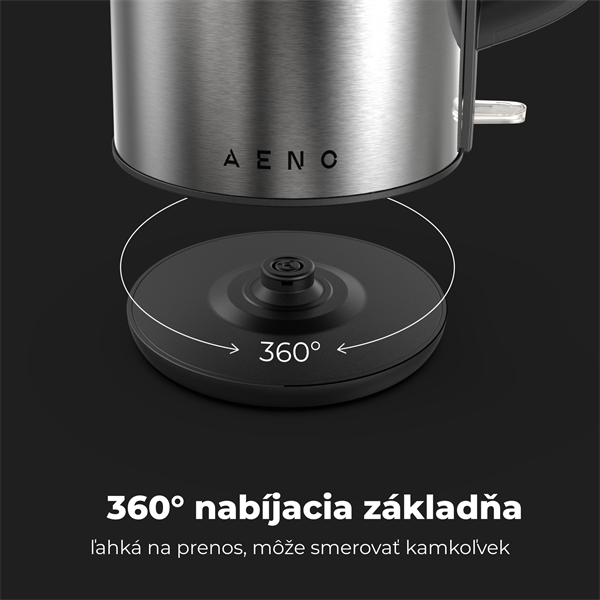 AENO Rychlovarná kanvica EK3 - 1,7l, 2200W, Strix, dvojvrstvá stena, auto vypnutie 