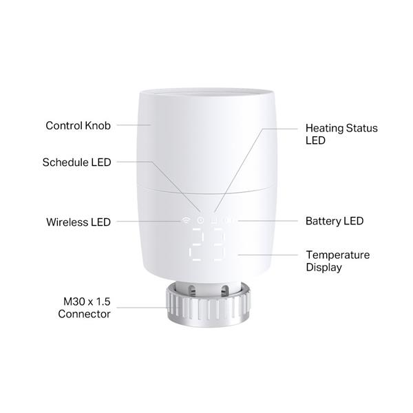 TP-LINK "Kasa Smart Thermostatic Radiator ValveSPEC: 1 x Thermostat, 868 MHz, battery powered(2*AA), 5-30? temperature  