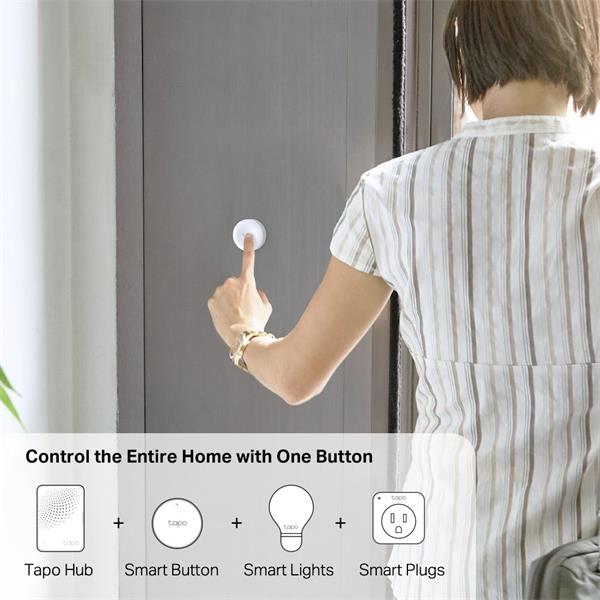 Smart Button SPEC: 868 MHz, battery powered(1*CR2032) Feature: Tapo smart app, Tapo smart hub required, smart action, mu 