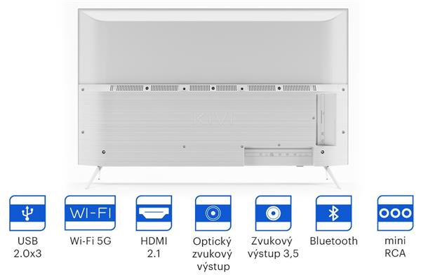 KIVI TV 43U750NW, 43" (109 cm),UHD, Android TV 11,White,3840x2160,60 Hz,Sound by JVC,2x12W, 53 kWh/1000h,BT5.1,HDMI 4 