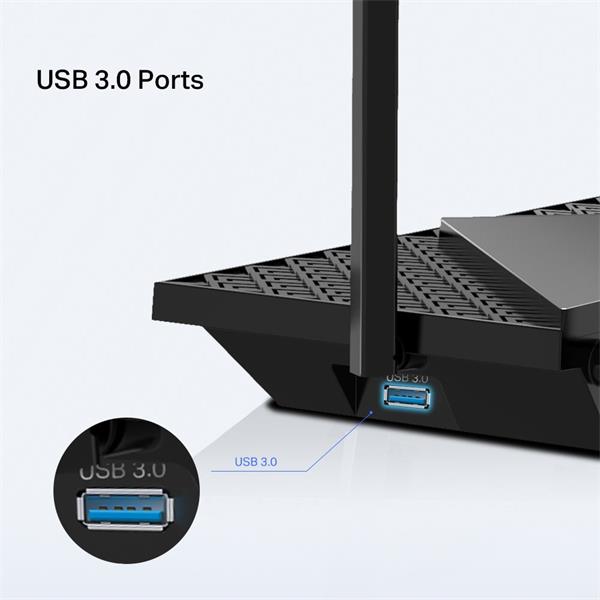 AX5400 Dual-Band Wi-Fi 6 Router SPEED: 574 Mbps at 2.4 GHz + 4804 Mbps at 5 GHz SPEC: 6× Antennas, 1× 2.5 Gbps WAN/LAN P 