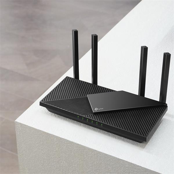 TP-LINK "AX3000 Dual-Band Wi-Fi 6 RouterSPEED: 574 Mbps at 2.4 GHz + 2402 Mbps at 5 GHz SPEC: 4× Antennas,1× 2.5 Gbps  