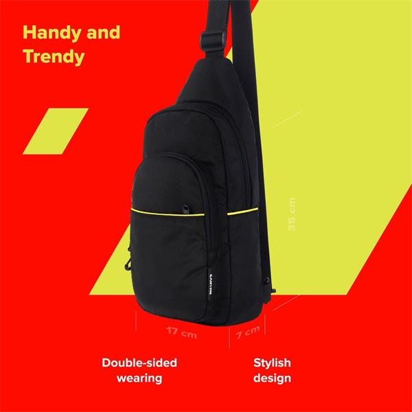 Canyon CB-2, taška / batoh Cross Body, 3.5l, vodeodolný, čierny 