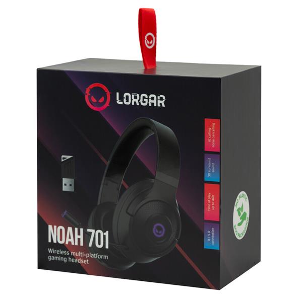 Lorgar Noah 701, Bluetooth herný headset vhodný aj pre herné konzoly, USB-C nabíjanie 