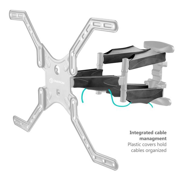 ONKRON TV vysúvny a otočný držiak na stenu 37"až 70", VESA 600x400,  max 40 kg, čierny 