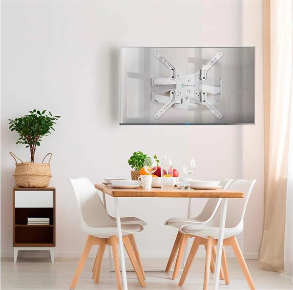 ONKRON TV vysúvny a otočný držiak na stenu 37"až 70", VESA 400x400 max 40 kg, biely 
