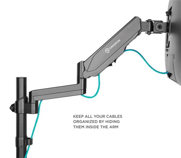 ONKRON Dvojitý stolový stojan na monitory pre 13" až 32-palcové LCD LED obrazovky, čierny 