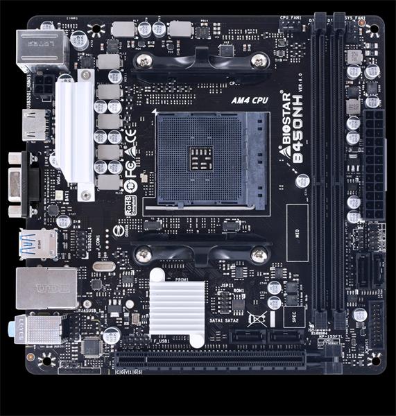 Biostar Main Board, AMD B450 , soc AM4, DDR4, ITX, HDMi, D-sub 