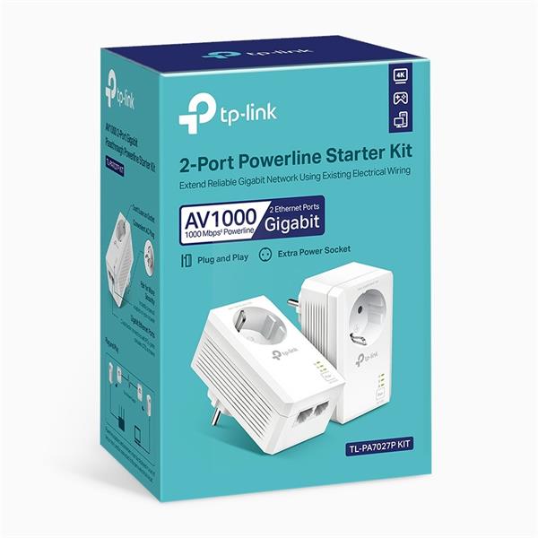 TP-LINK "AV1000 Gigabit Passthrough Powerline Starter KitSPEED: 1000 Mbps PowerlineSPEC: Broadcom CPU, HomePlug AV2, 1 