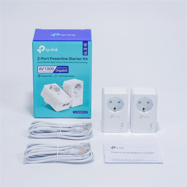 TP-LINK "AV1000 Gigabit Passthrough Powerline Starter KitSPEED: 1000 Mbps PowerlineSPEC: Broadcom CPU, HomePlug AV2, 1 