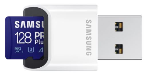 128 GB . microSDXC karta Samsung PRO Plus 2023 + USB adaptér 