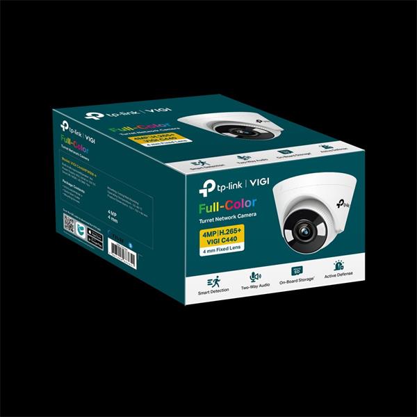 4MP Full-Color Turret Network Camera SPEC:H.265+/H.265/H.264+/H.264, 1/3" Progressive Scan CMOS, Color/0.04 Lux@F1.6, 0  