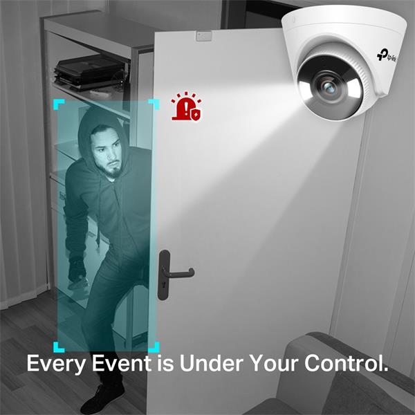 4MP Full-Color Turret Network Camera SPEC:H.265+/H.265/H.264+/H.264, 1/3" Progressive Scan CMOS, Color/0.04 Lux@F1.6, 0  