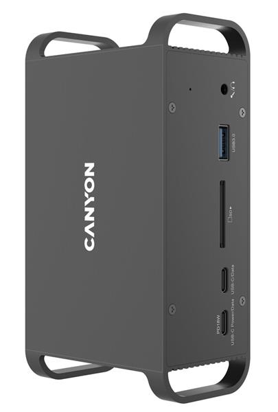 Canyon DS-95, Multiport Docking Station, USB-C vstup, 14 portov, podpora 2 monitorov, 4K, 100W 