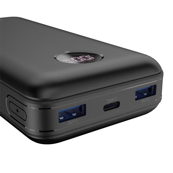 Canyon PB-2002, Powerbank, Li-Pol, 20.000 mAh, Digitálny displej, Vstup: 1x USB-C, Výstup: 1x USB-C a 2x USB-A, čierna 
