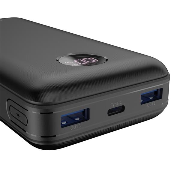 Canyon PB-2002, Powerbank, Li-Pol, 20.000 mAh, Digitálny displej, Vstup: 1x USB-C, Výstup: 1x USB-C a 2x USB-A, čierna 