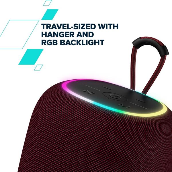 Canyon BSP-8, Bluetooth v5.2 prenosný reproduktor, USB-C, AUX, TF pam. karta, červený 