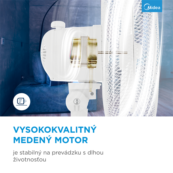 Stojanový ventilátor, 40 cm, 40 W, 3 rýchlosti, mechanický, 55-65 dB, nastavitelná výška 120 cm 