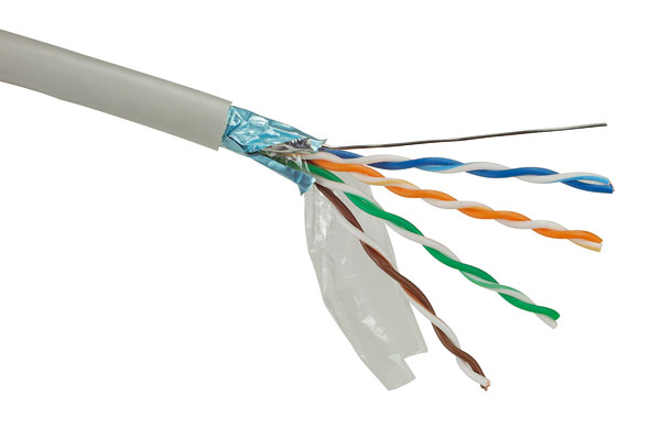 CNS kabel FTP, Cat5E, drôt, PVC, box Eca, 100m - šedá 