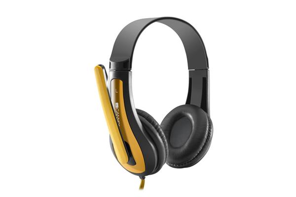 Canyon HSC-1, PC Headset, slúchadla s mikrofónom, 1 x 3.5mm jack komb., ovládanie na kábli, 2 m, čierno-žlté 